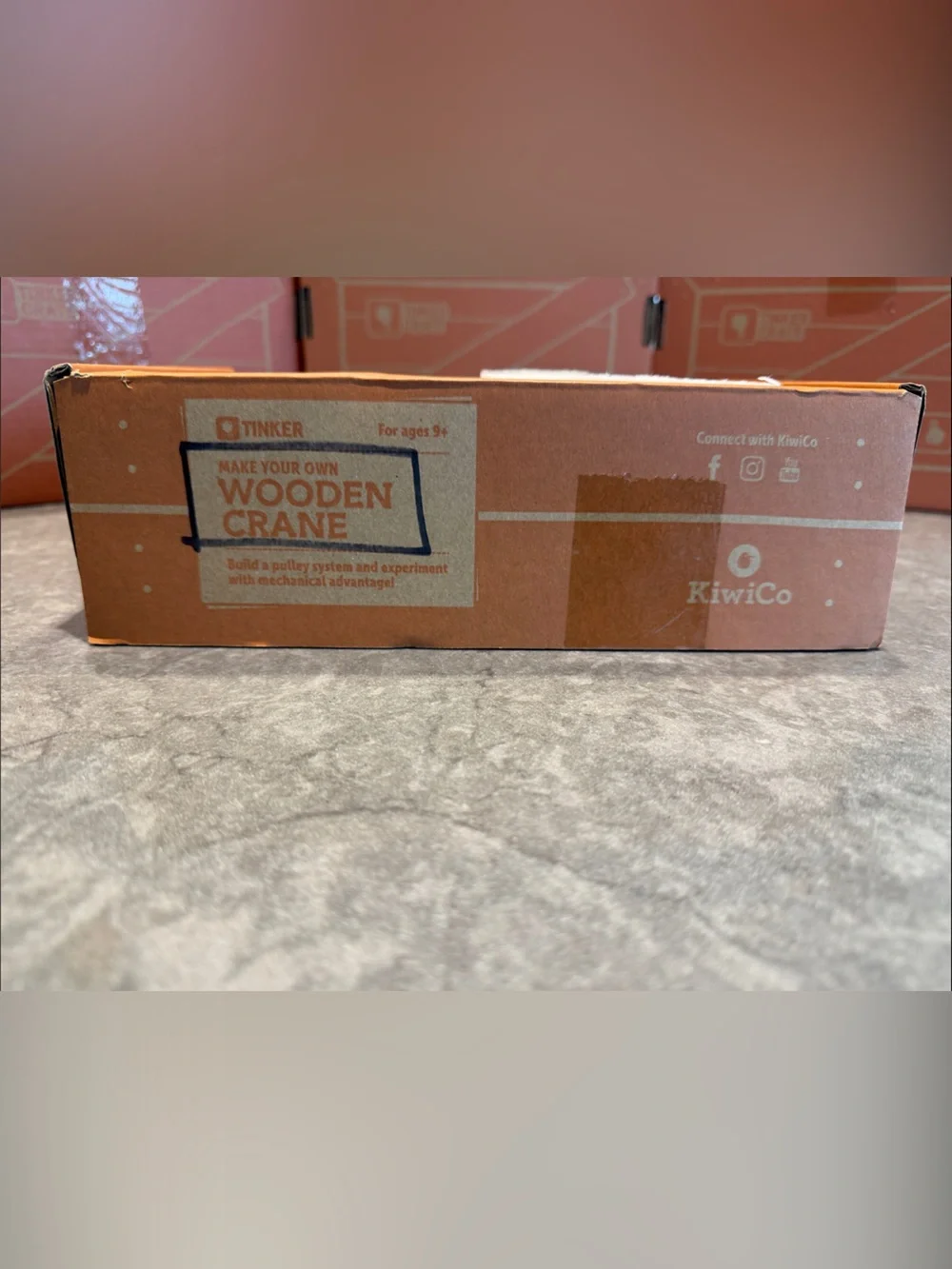 KiwiCo Tinker Make-Your-Own Wooden Crane - Orange
